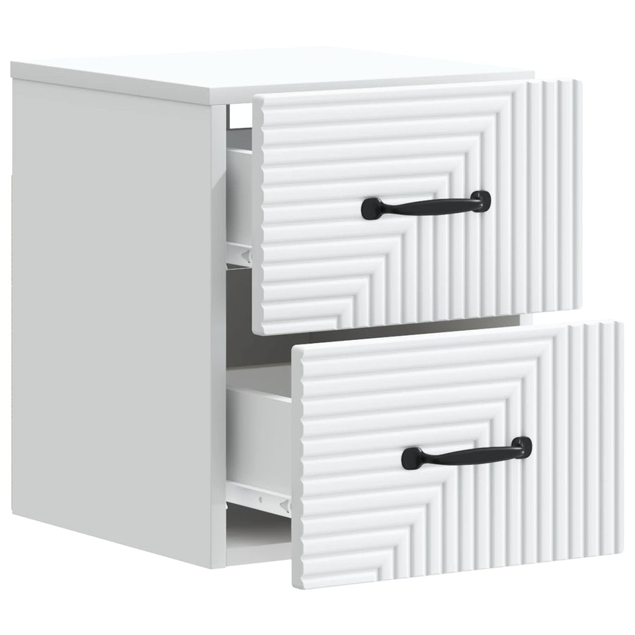 Wandbeugel Bedkast met lade Wit 34,5 x 33 x 40 cm Bewerkt hout