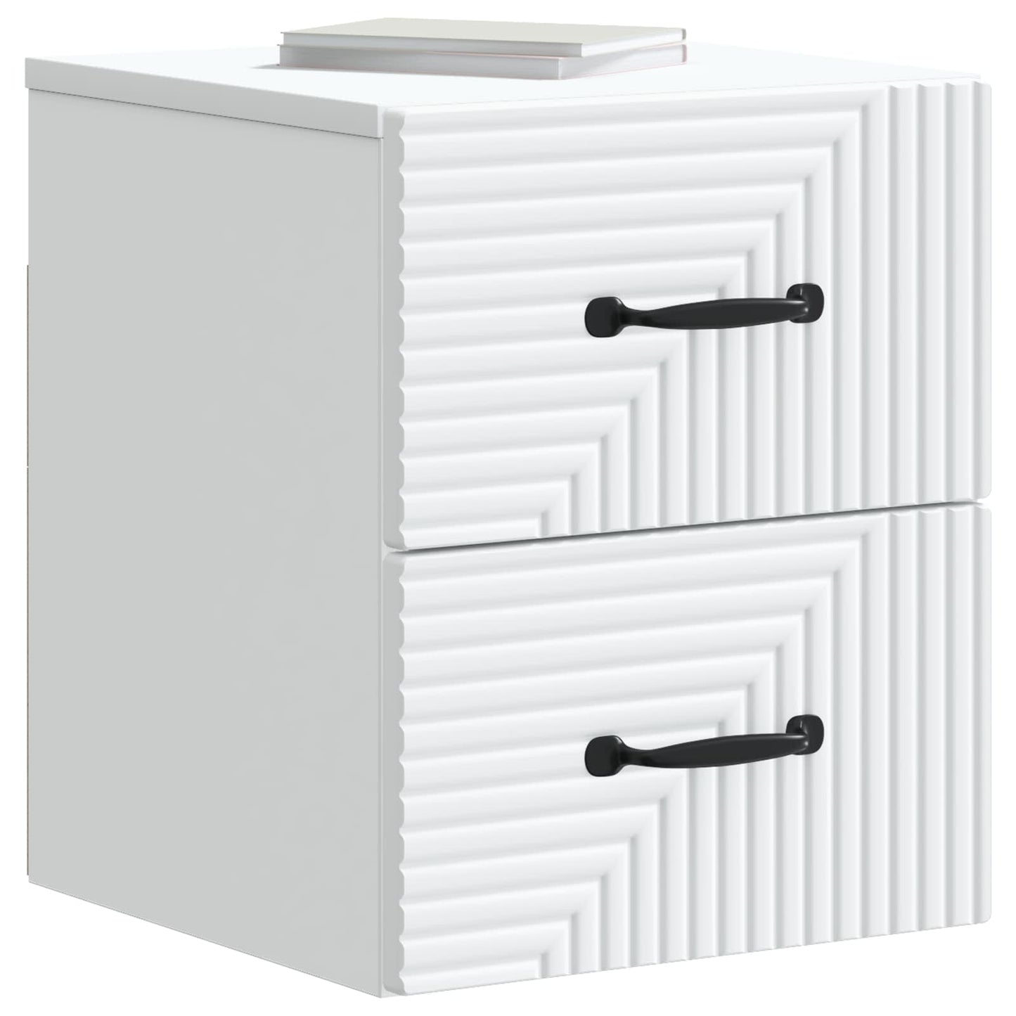 Wandbeugel Bedkast met lade Wit 34,5 x 33 x 40 cm Bewerkt hout