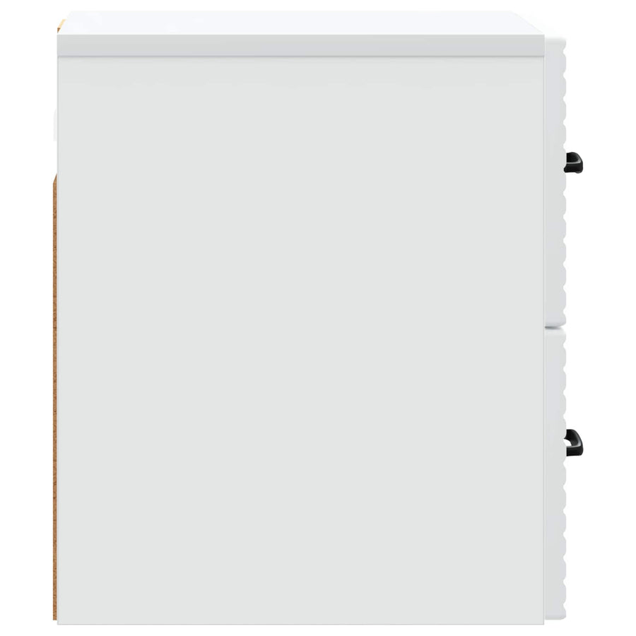 Wandbeugel Bedkast met lade Wit 34,5 x 33 x 40 cm Bewerkt hout