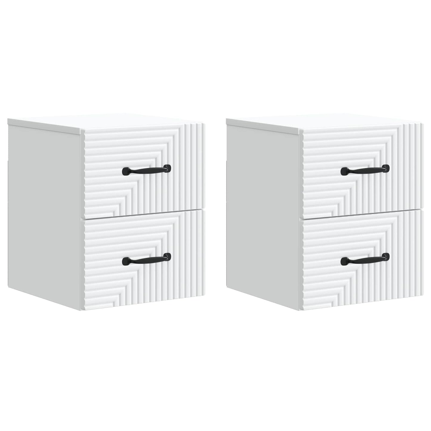Wandbeugel Bedkast 2 pcs Wit 34,5 x 33 x 40 cm Bewerkt hout