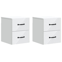 Wandbeugel Bedkast 2 pcs Wit 34,5 x 33 x 40 cm Bewerkt hout