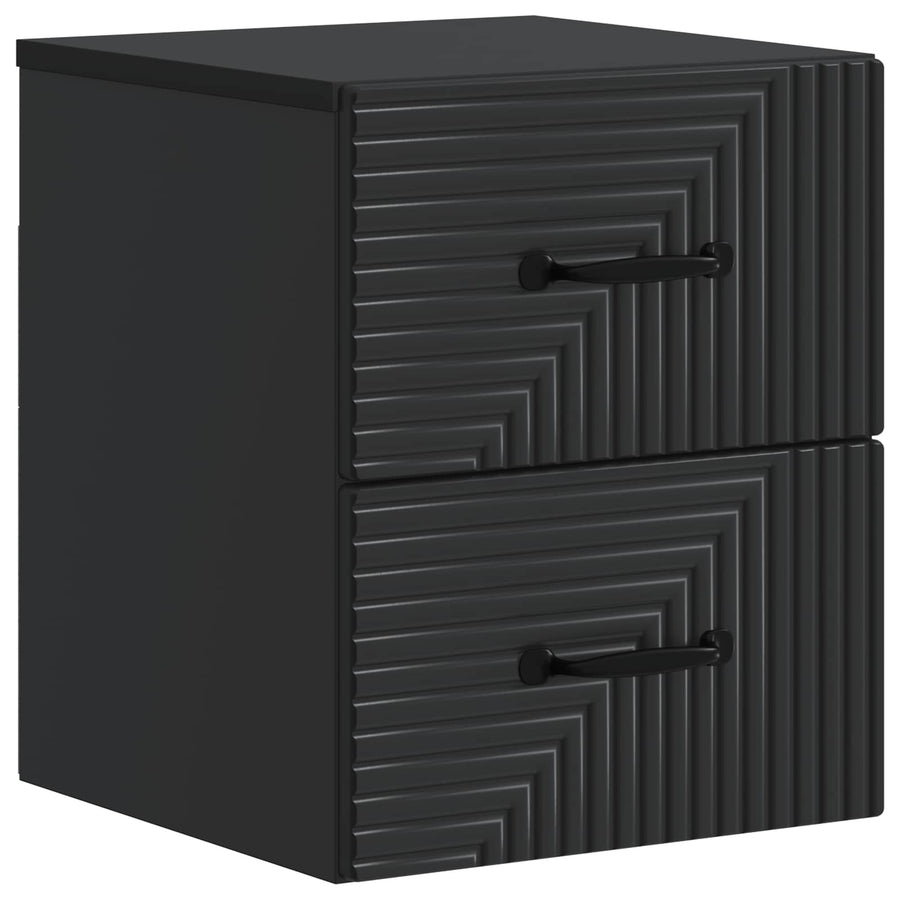 Wandbeugel Bedkast Zwart 34,5 x 33 x 40 cm Bewerkt hout