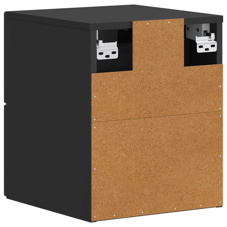 Wandbeugel Bedkast Zwart 34,5 x 33 x 40 cm Bewerkt hout