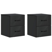 Wandbeugel Bedkast 2 pcs Zwart 34,5 x 33 x 40 cm Bewerkt hout