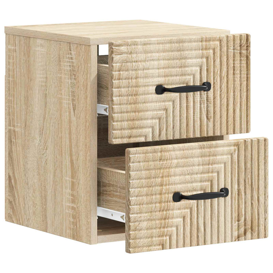 Wandbeugel Bedkast Sonoma Eiken 34,5 x 33 x 40 cm Bewerkt hout