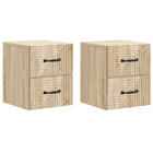 Nachtkastjes 2 stuks Sonoma eiken 34,5x33x40 cm muurmontage