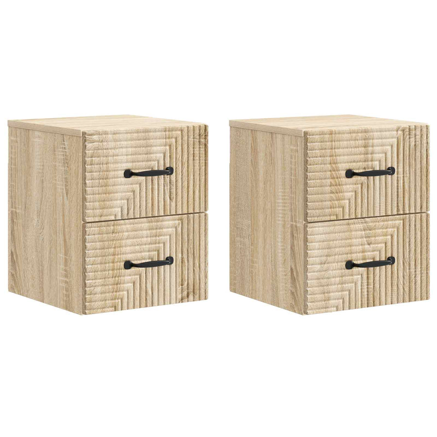 Wandbeugel Bedkast 2 pcs Sonoma Eiken 34,5 x 33 x 40 cm