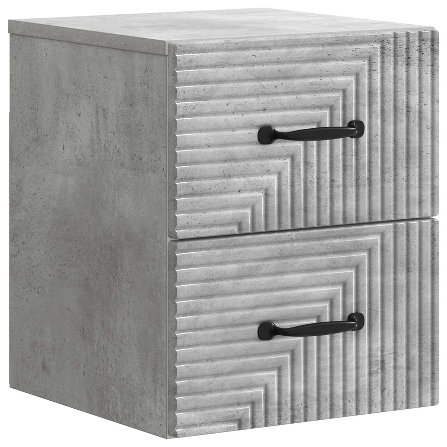 Wandbeugel Bedkast Betongrijs 34,5 x 33 x 40 cm Bewerkt hout
