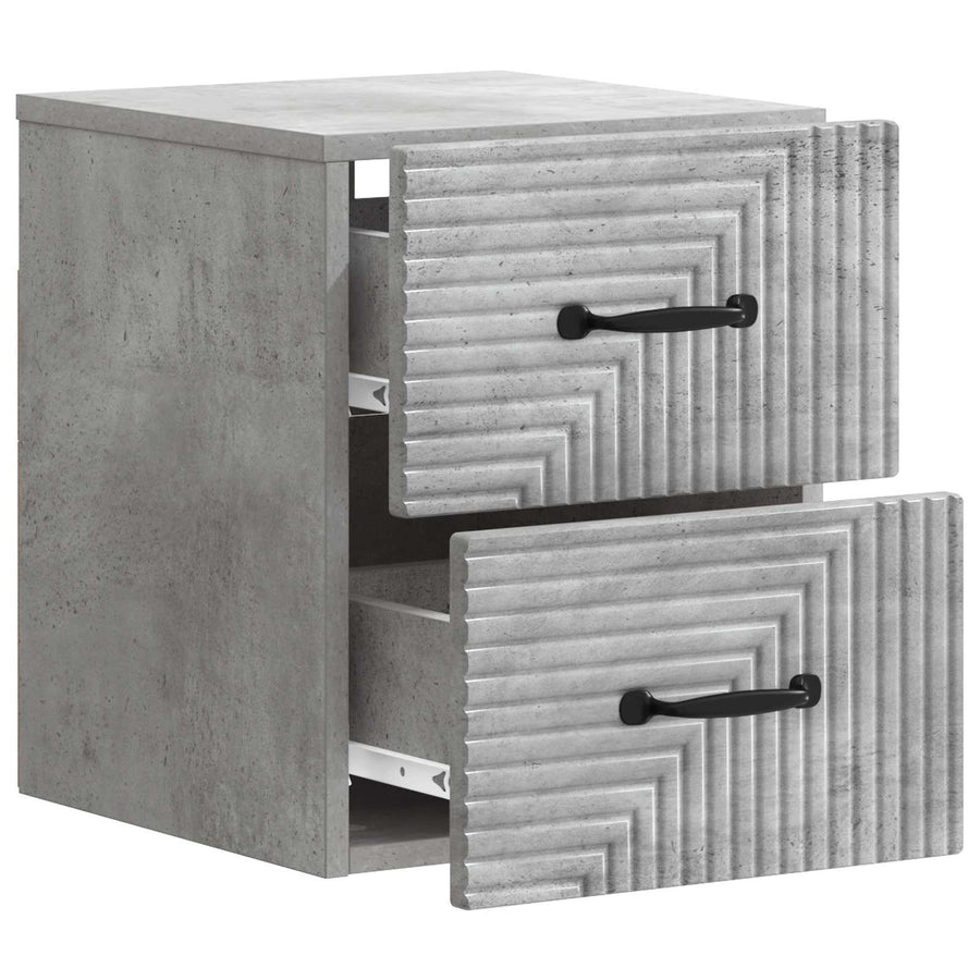 Wandbeugel Bedkast Betongrijs 34,5 x 33 x 40 cm Bewerkt hout