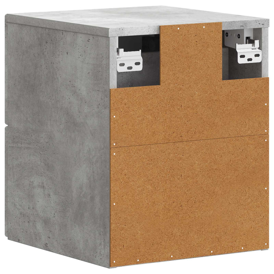 Wandbeugel Bedkast Betongrijs 34,5 x 33 x 40 cm Bewerkt hout