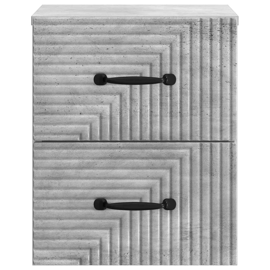 Wandbeugel Bedkast Betongrijs 34,5 x 33 x 40 cm Bewerkt hout