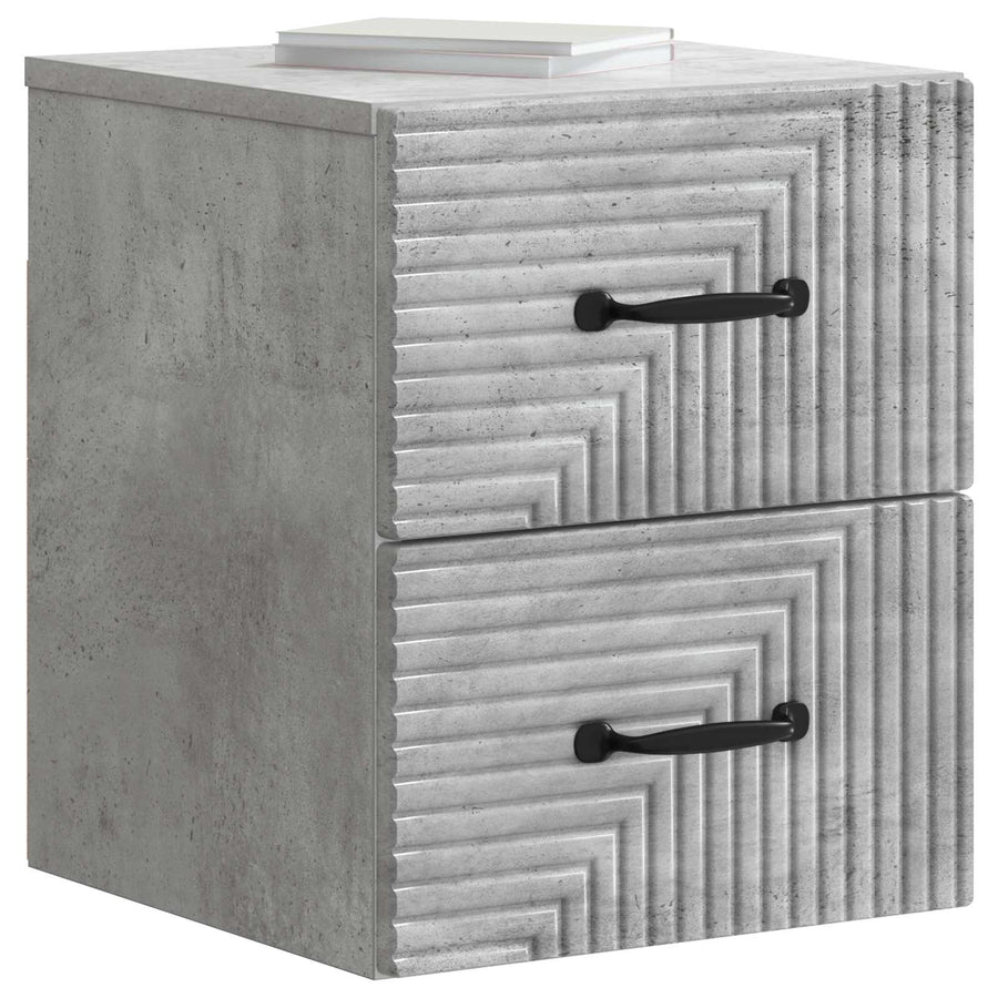 Wandbeugel Bedkast Betongrijs 34,5 x 33 x 40 cm Bewerkt hout