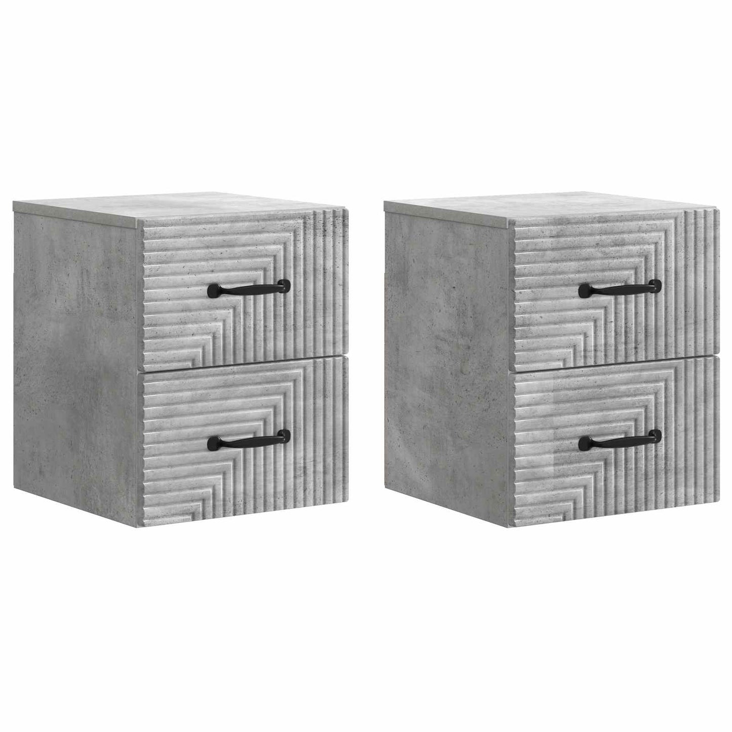 Wandbeugel Bedkast met lade 2 pcs Betongrijs 34,5 x 33 x 40 cm