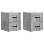 Nachtkastjes 2 stuks betongrijs 34,5x33x40 cm muurmontage