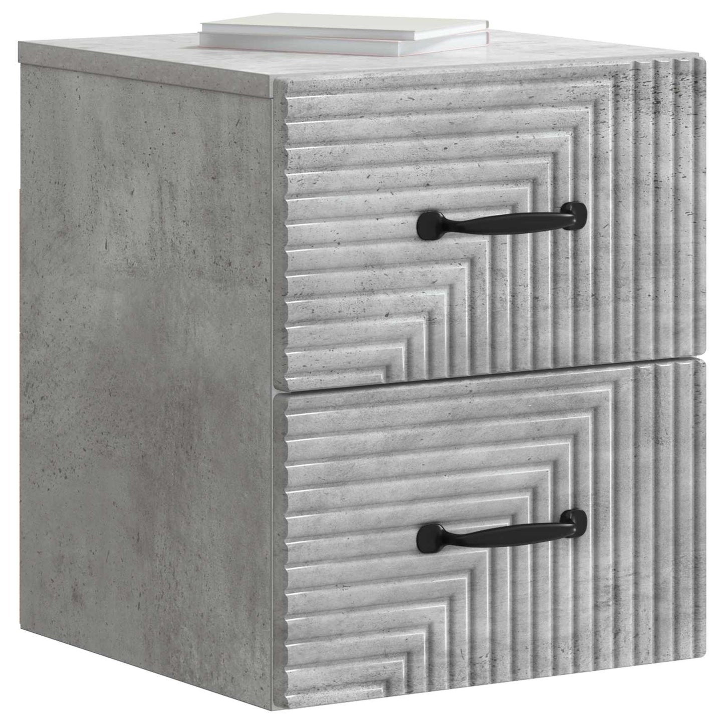 Wandbeugel Bedkast met lade 2 pcs Betongrijs 34,5 x 33 x 40 cm