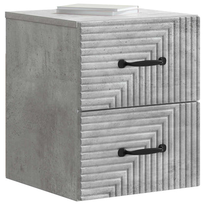Wandbeugel Bedkast met lade 2 pcs Betongrijs 34,5 x 33 x 40 cm