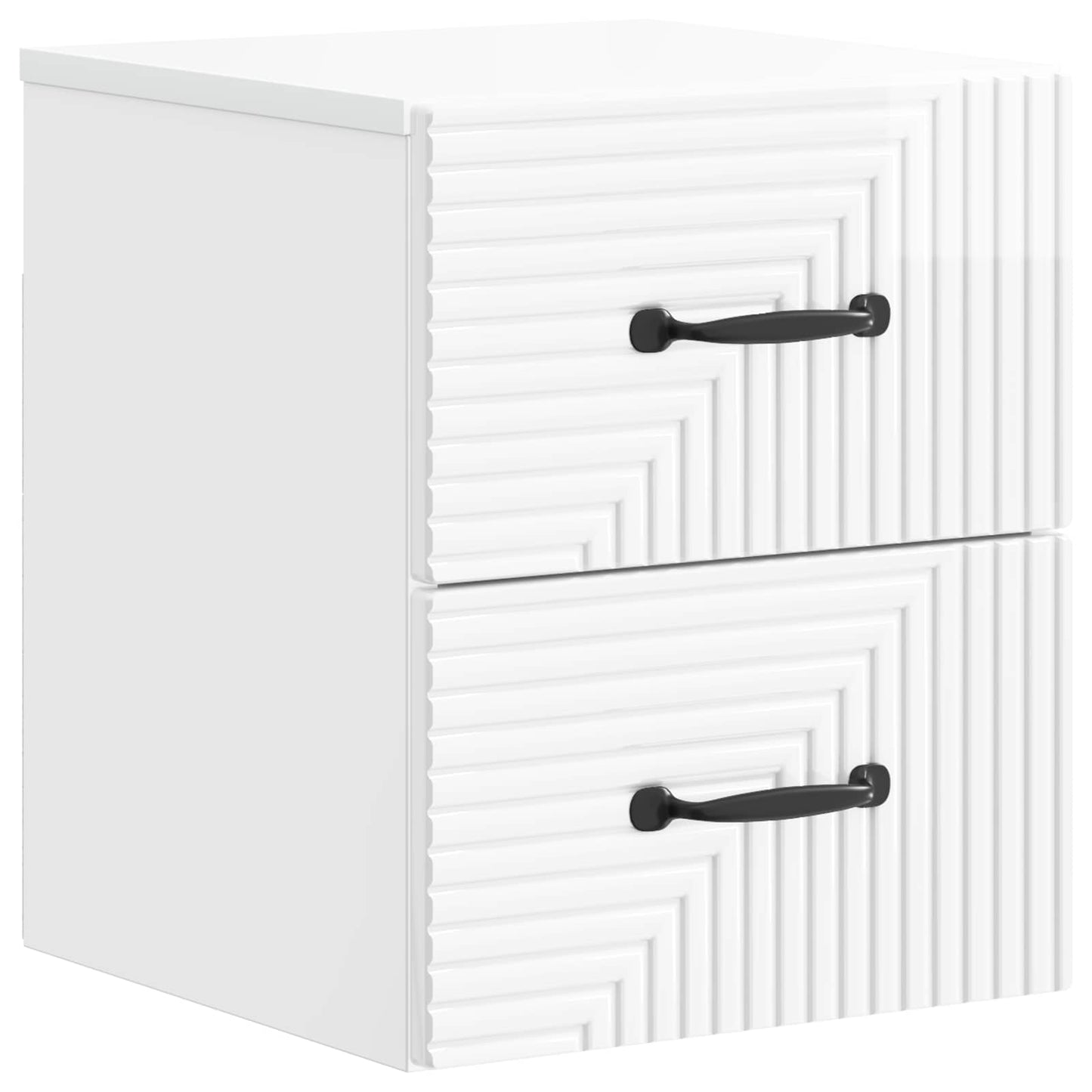 Wandbeugel Bedkast Hoogglans Wit 34,5 x 33 x 40 cm Bewerkt hout