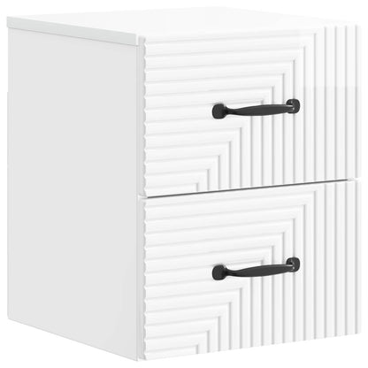 Wandbeugel Bedkast Hoogglans Wit 34,5 x 33 x 40 cm Bewerkt hout