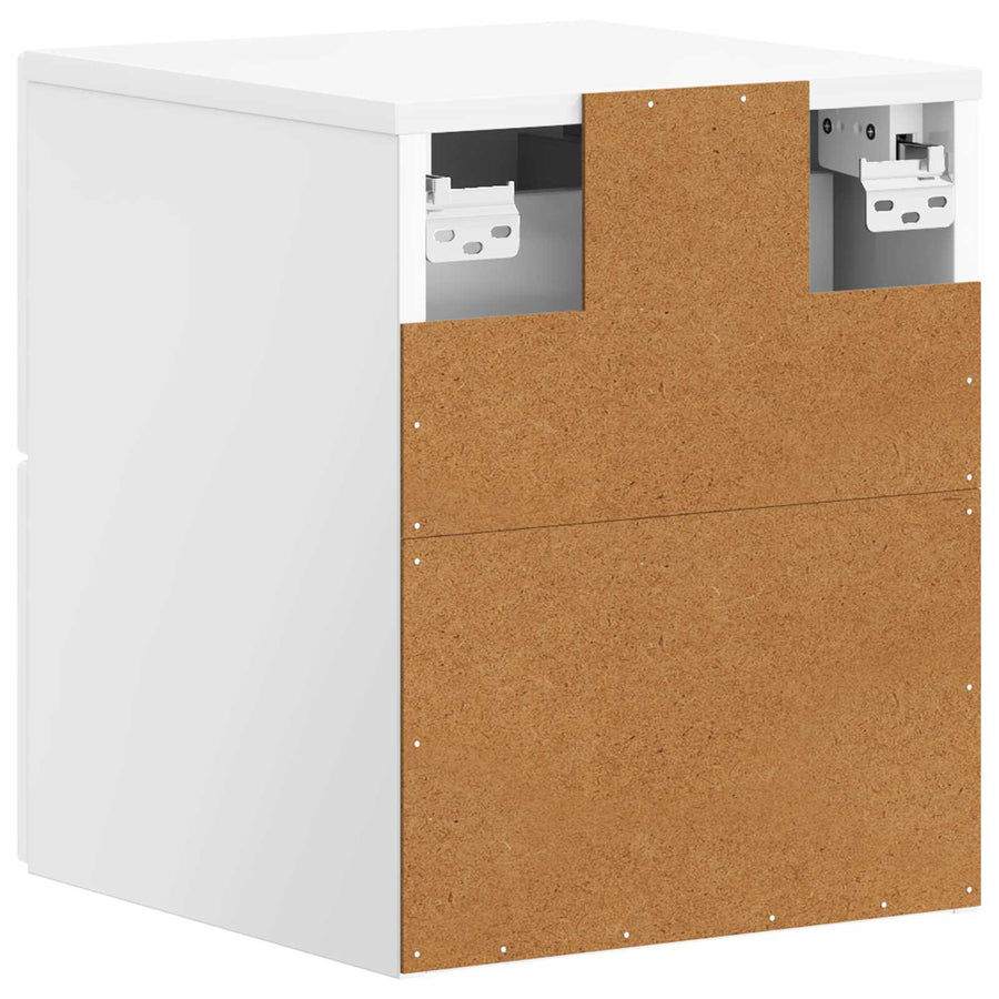 Wandbeugel Bedkast Hoogglans Wit 34,5 x 33 x 40 cm Bewerkt hout