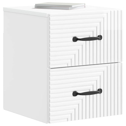 Wandbeugel Bedkast Hoogglans Wit 34,5 x 33 x 40 cm Bewerkt hout