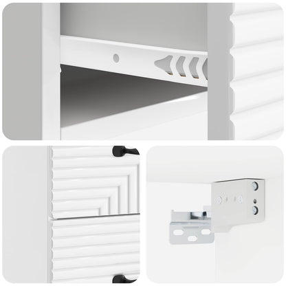 Wandbeugel Bedkast 2 pcs Hoogglans Wit 34,5 x 33 x 40 cm