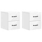 Nachtkastjes 2 stuks hoogglans wit 34,5x33x40 cm muurmontage