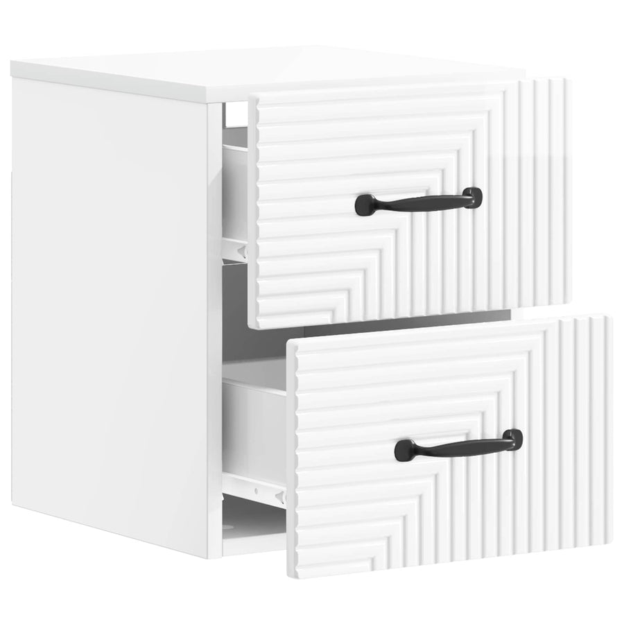 Wandbeugel Bedkast 2 pcs Hoogglans Wit 34,5 x 33 x 40 cm