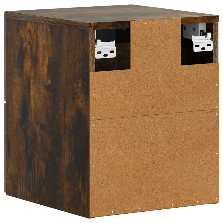 Wandbeugel Bedkast Gerookt eiken 34,5 x 33 x 40 cm Bewerkt hout