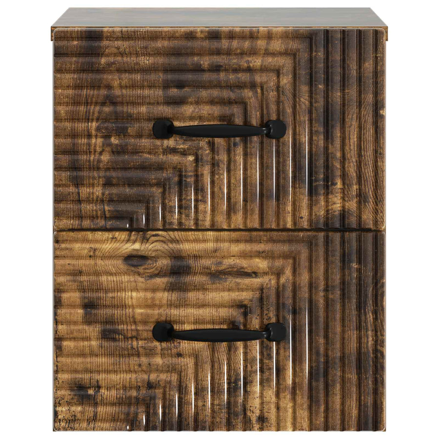 Wandbeugel Bedkast Gerookt eiken 34,5 x 33 x 40 cm Bewerkt hout