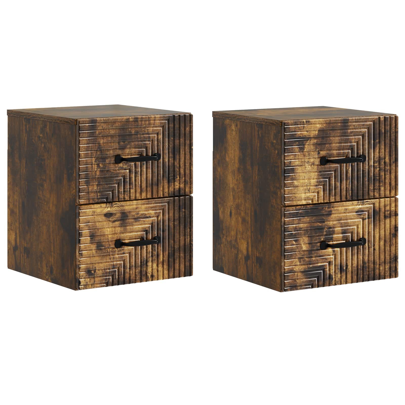 Wandbeugel Bedkast 2 pcs Gerookt eiken 34,5 x 33 x 40 cm