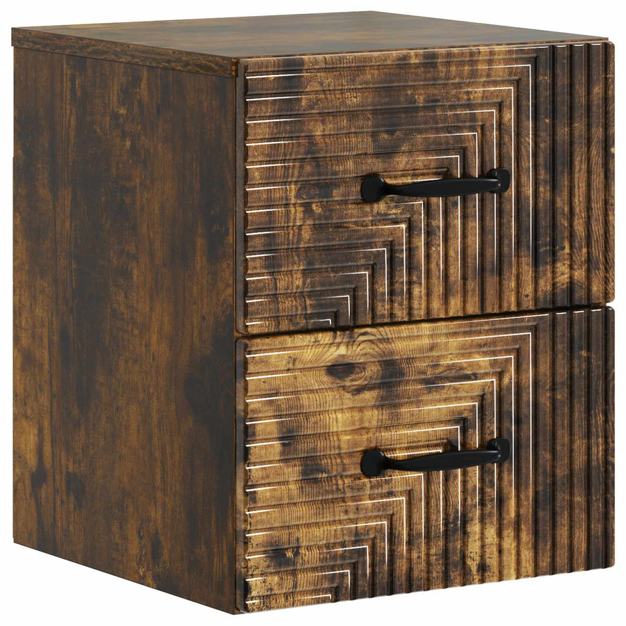 Wandbeugel Bedkast 2 pcs Gerookt eiken 34,5 x 33 x 40 cm