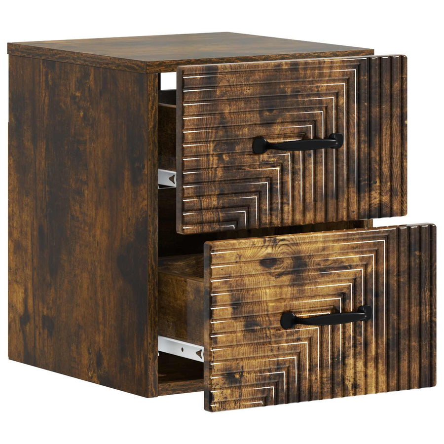 Wandbeugel Bedkast 2 pcs Gerookt eiken 34,5 x 33 x 40 cm