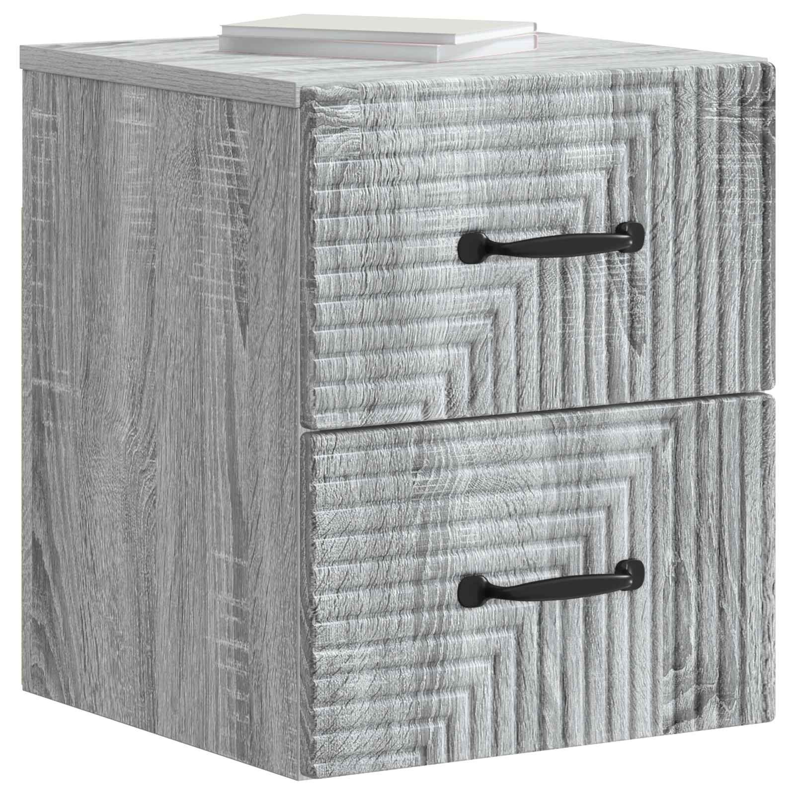Wandbeugel Bedkast Grijs sonoma 34,5 x 33 x 40 cm Bewerkt hout
