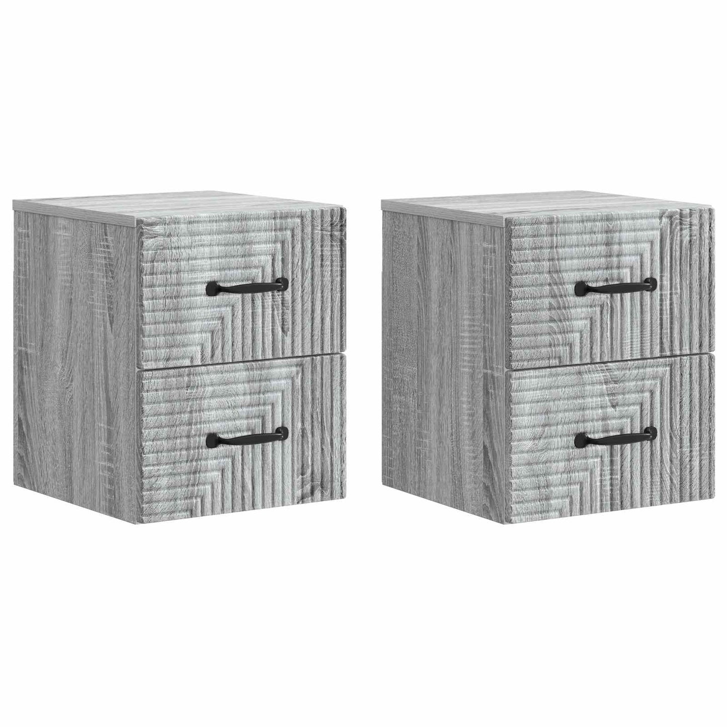 Wandbeugel Bedkast 2 pcs Grijs sonoma 34,5 x 33 x 40 cm
