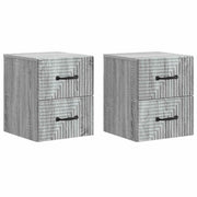 Nachtkastjes 2 stuks grijs sonoma 34,5x33x40 cm