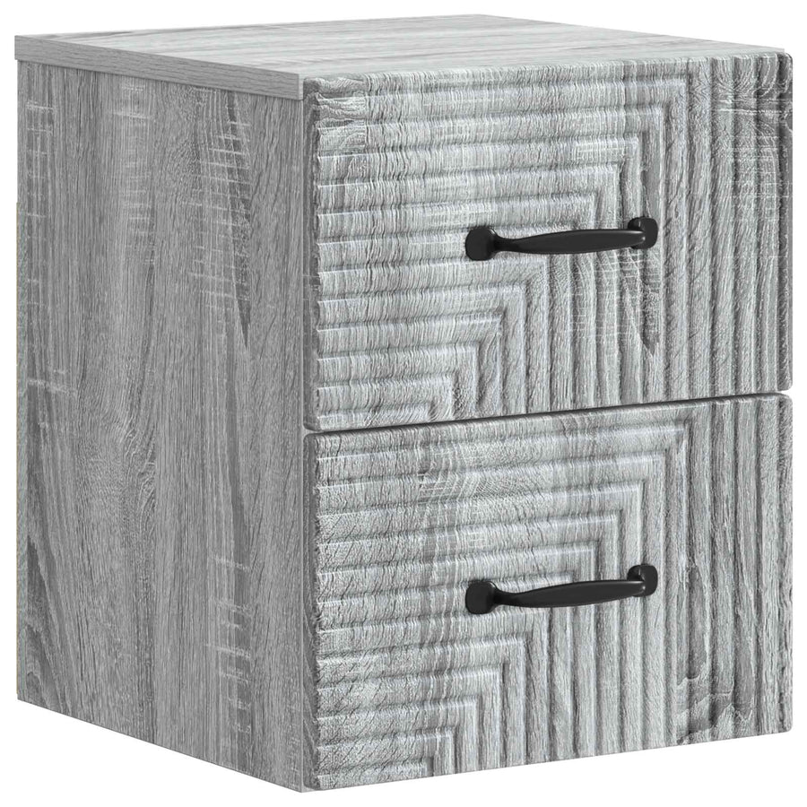Wandbeugel Bedkast 2 pcs Grijs sonoma 34,5 x 33 x 40 cm