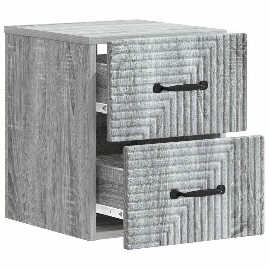 Wandbeugel Bedkast 2 pcs Grijs sonoma 34,5 x 33 x 40 cm