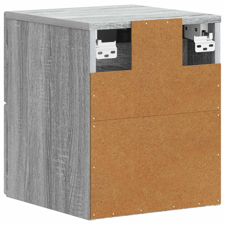 Wandbeugel Bedkast 2 pcs Grijs sonoma 34,5 x 33 x 40 cm