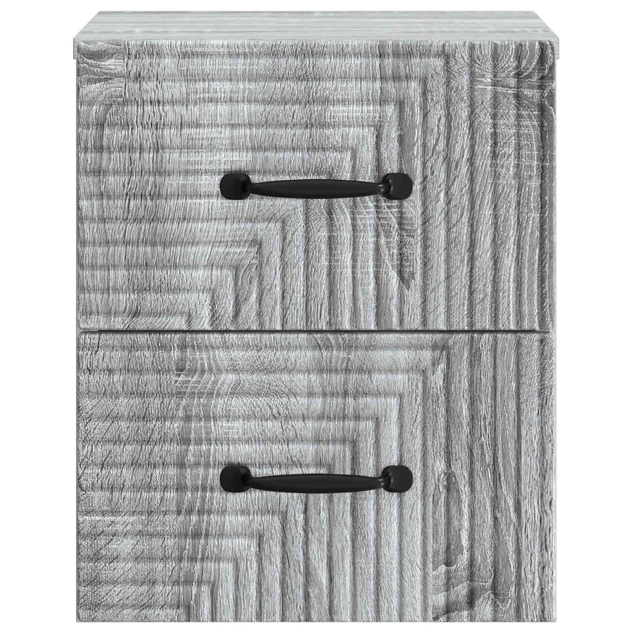 Wandbeugel Bedkast 2 pcs Grijs sonoma 34,5 x 33 x 40 cm