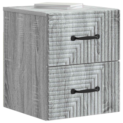 Wandbeugel Bedkast 2 pcs Grijs sonoma 34,5 x 33 x 40 cm