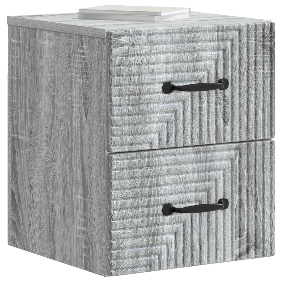 Wandbeugel Bedkast 2 pcs Grijs sonoma 34,5 x 33 x 40 cm