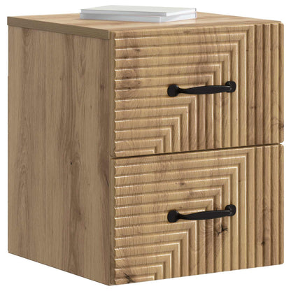 Wandbeugel Bedkast met lade Artisanaal eiken 34,5 x 33 x 40 cm