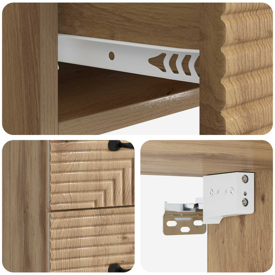 Wandbeugel Bedkast 2 pcs Artisanaal eiken 34,5 x 33 x 40 cm