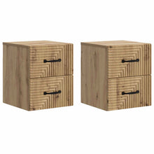 Wandbeugel Bedkast 2 pcs Artisanaal eiken 34,5 x 33 x 40 cm