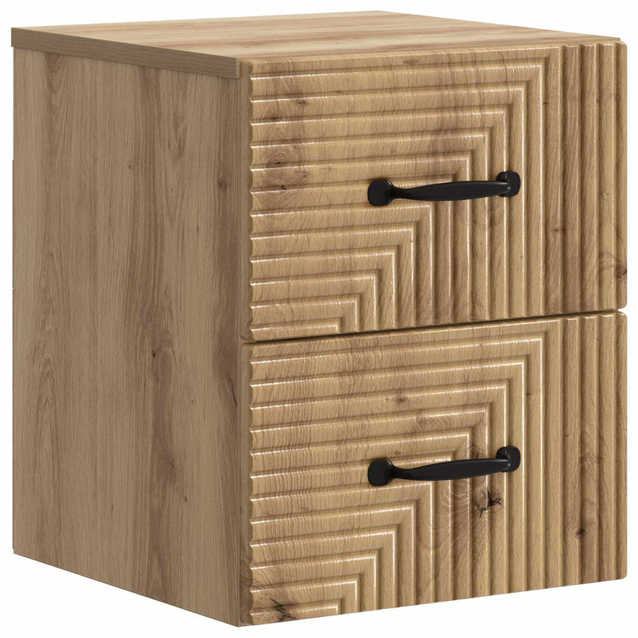 Wandbeugel Bedkast 2 pcs Artisanaal eiken 34,5 x 33 x 40 cm