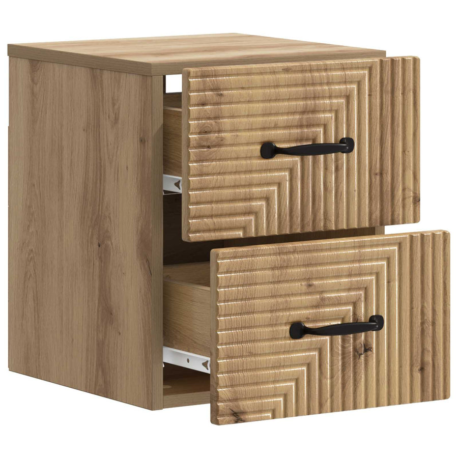 Wandbeugel Bedkast 2 pcs Artisanaal eiken 34,5 x 33 x 40 cm