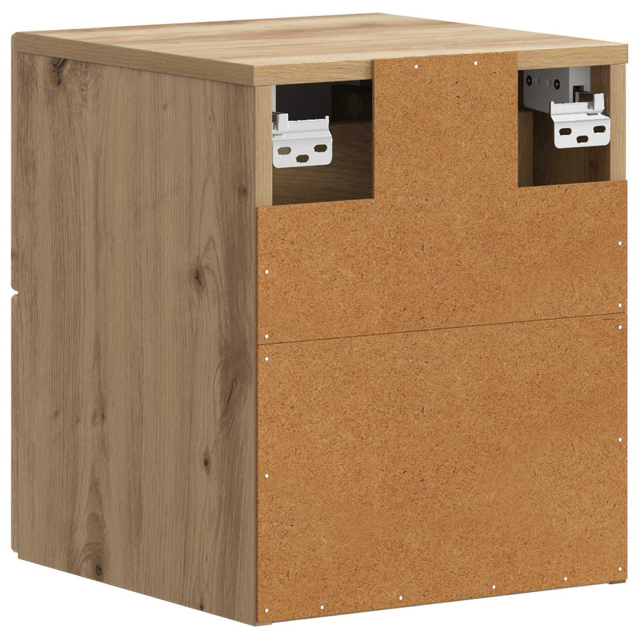 Wandbeugel Bedkast 2 pcs Artisanaal eiken 34,5 x 33 x 40 cm