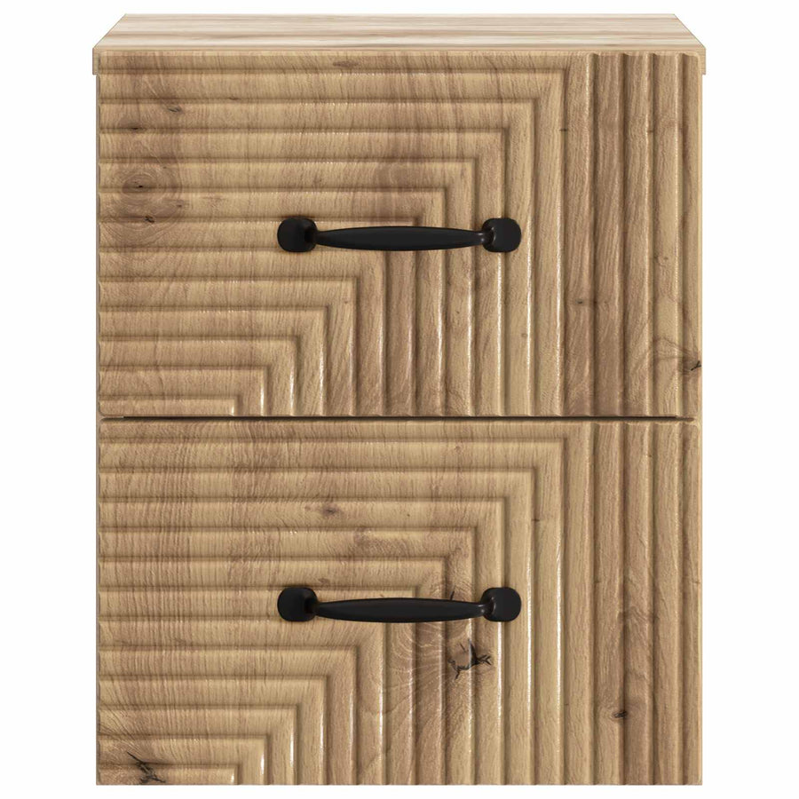 Wandbeugel Bedkast 2 pcs Artisanaal eiken 34,5 x 33 x 40 cm
