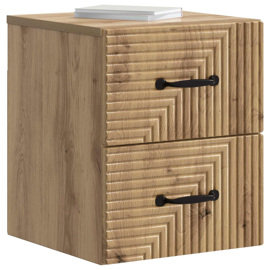 Wandbeugel Bedkast 2 pcs Artisanaal eiken 34,5 x 33 x 40 cm