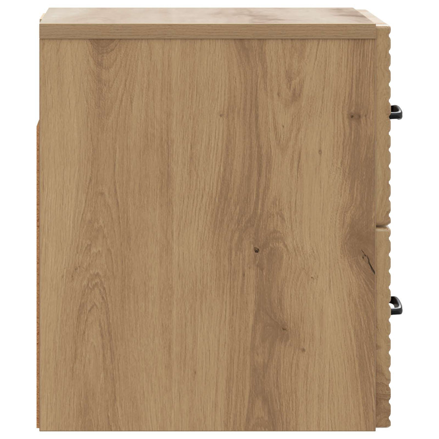 Wandbeugel Bedkast 2 pcs Artisanaal eiken 34,5 x 33 x 40 cm